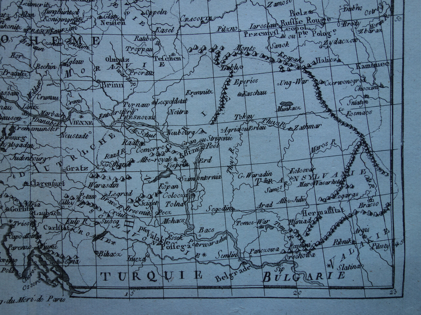 Centraal-Europa oude kaart Duitsland Polen Tsjechië Originele antieke landkaart vintage print