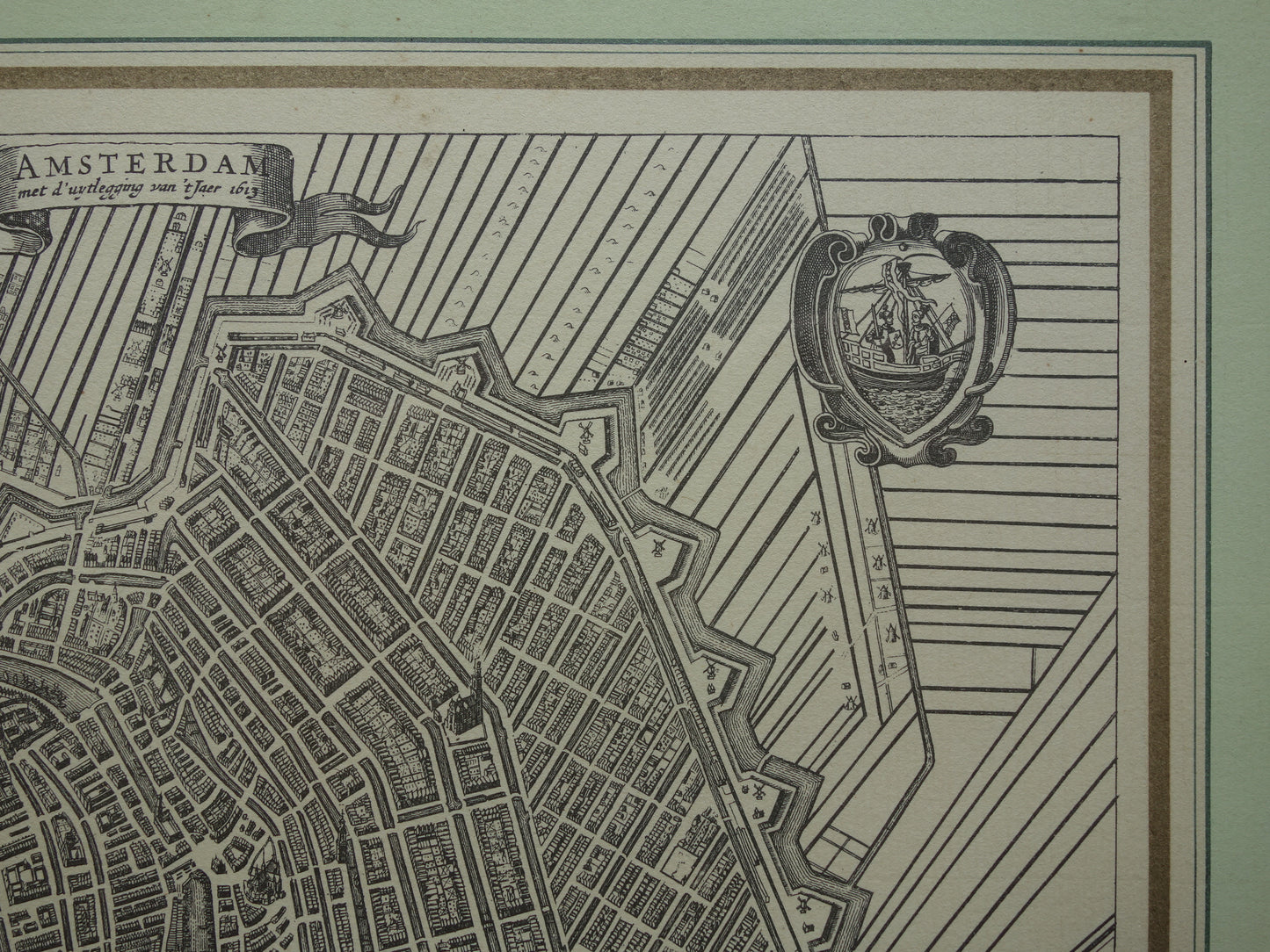 AMSTERDAM old map of Amsterdam in the 17th century EMPIRE 'Amsterdam with the explanation of the year 1613' Dapper Van Meurs map