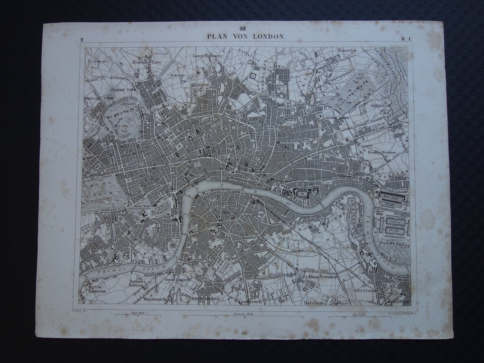 originele antieke plattegrond van Londen Engeland te koop