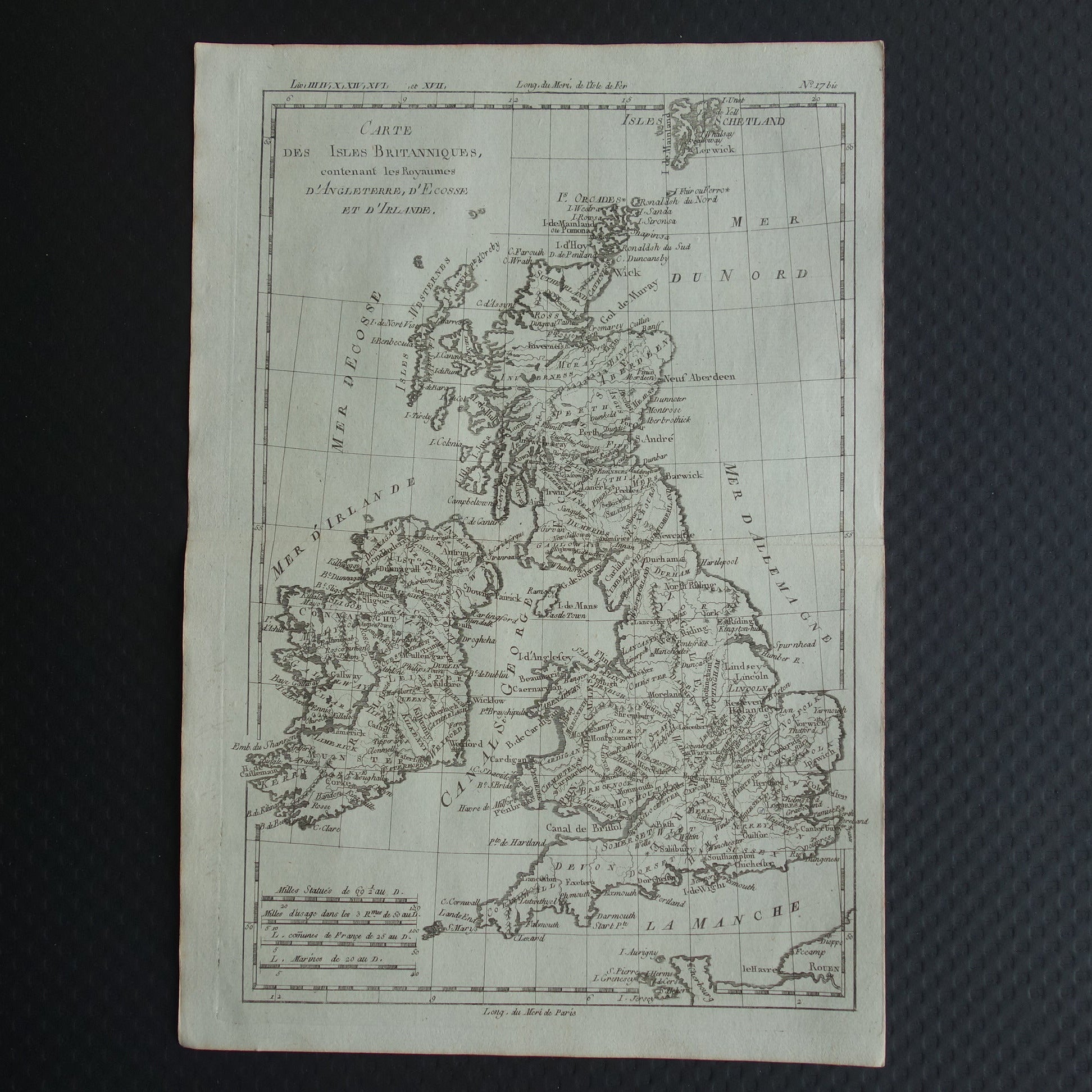Britse Eilanden antieke kaart van Engeland Ierland Schotland uit 1780 originele oude landkaart vintage print
