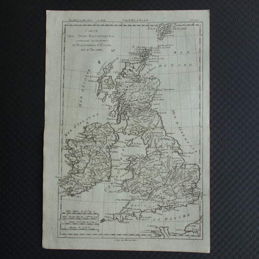 Britse Eilanden antieke kaart van Engeland Ierland Schotland uit 1780 originele oude landkaart vintage print