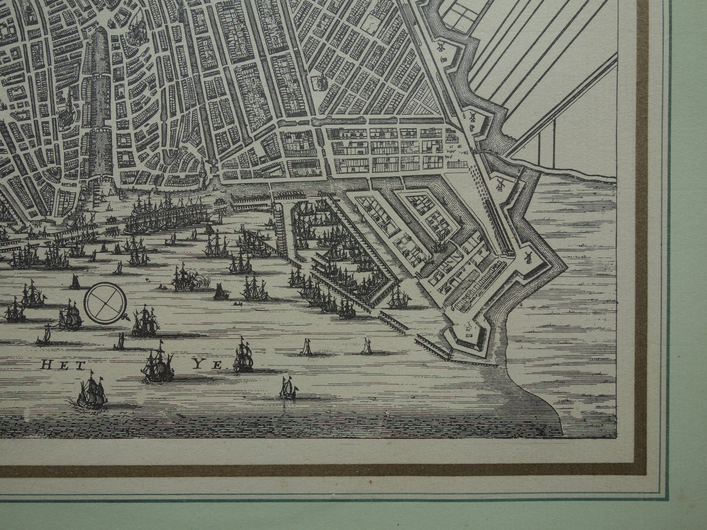 AMSTERDAM old map of Amsterdam in the 17th century EMPIRE 'Amsterdam with the explanation of the year 1613' Dapper Van Meurs map