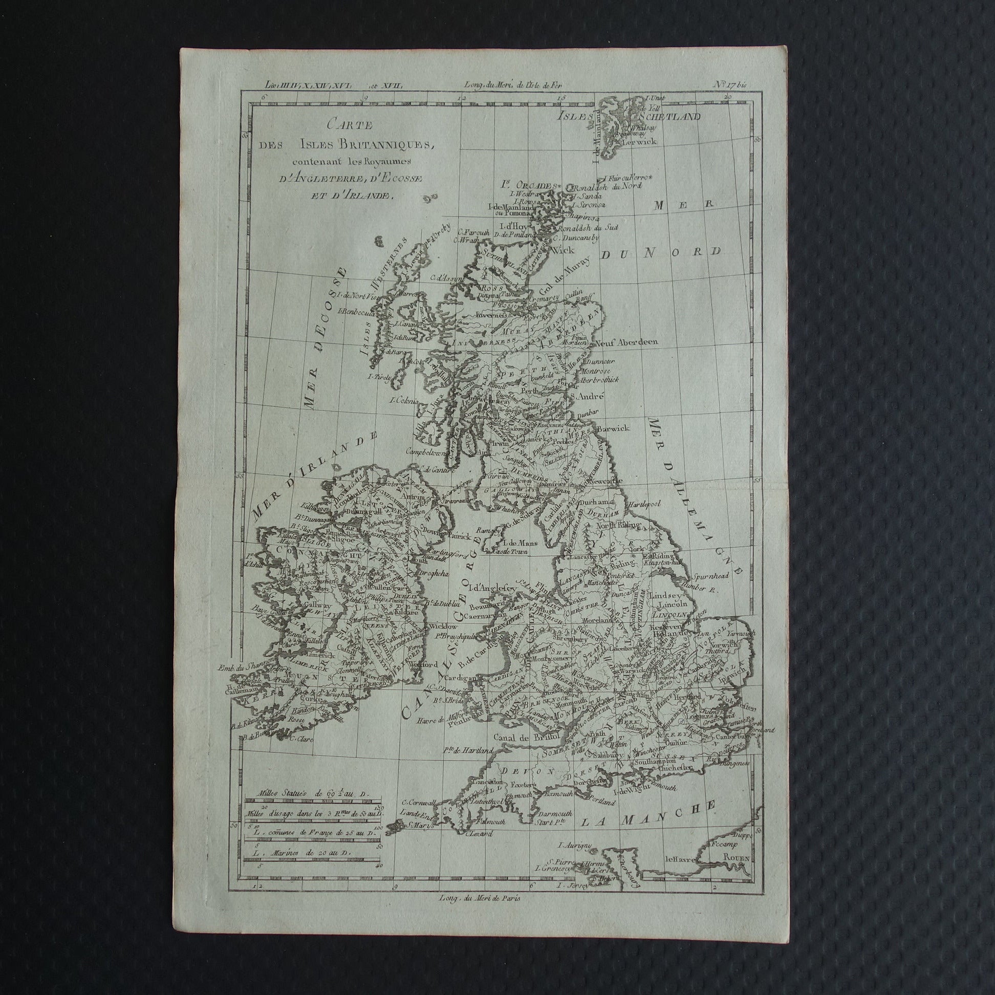 Britse Eilanden antieke kaart van Engeland Ierland Schotland uit 1780 originele oude landkaart vintage print