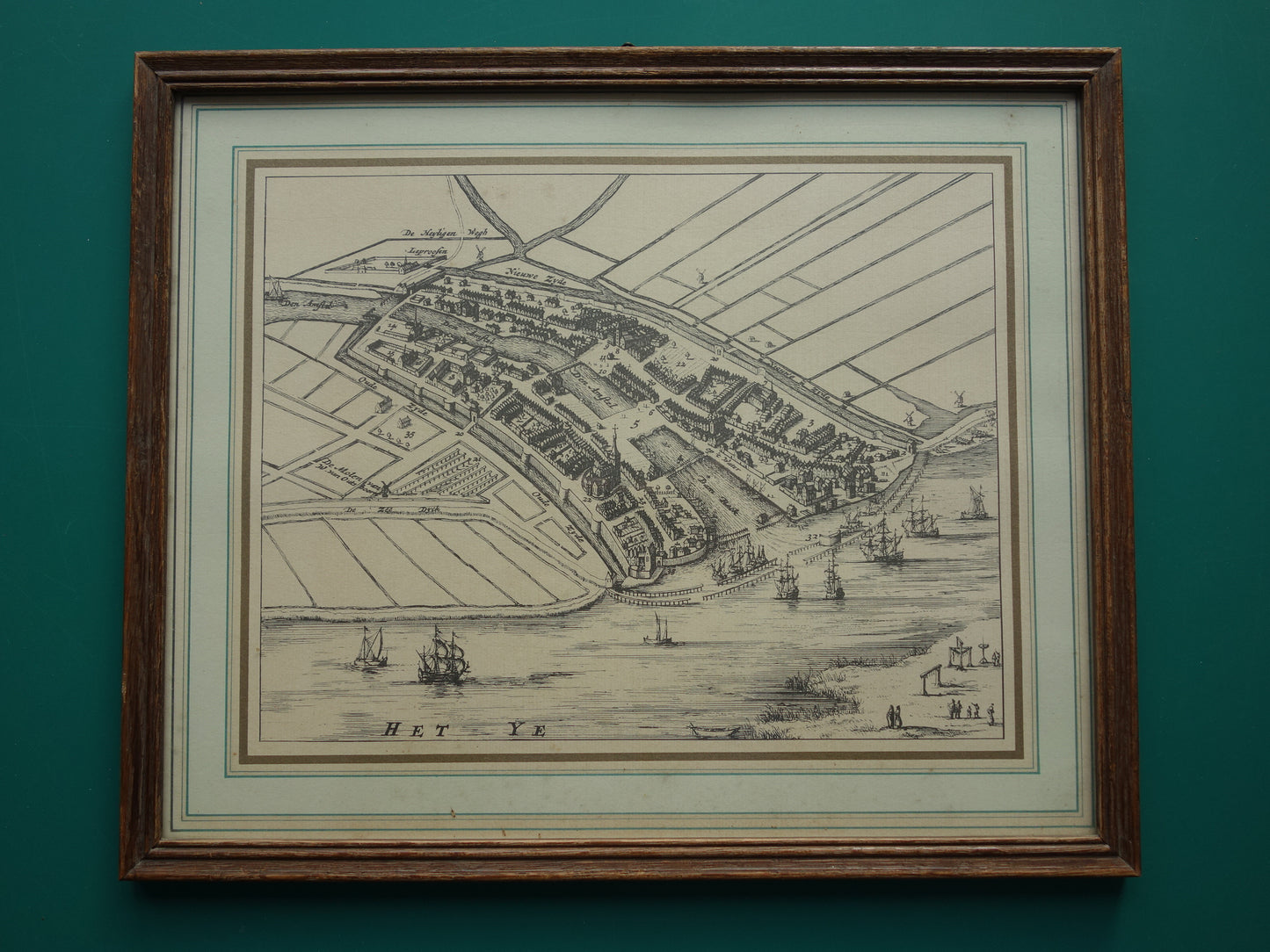 AMSTERDAM oude kaart van Amsterdam omstreeks het jaar 1300 NADRUK vintage plattegrond