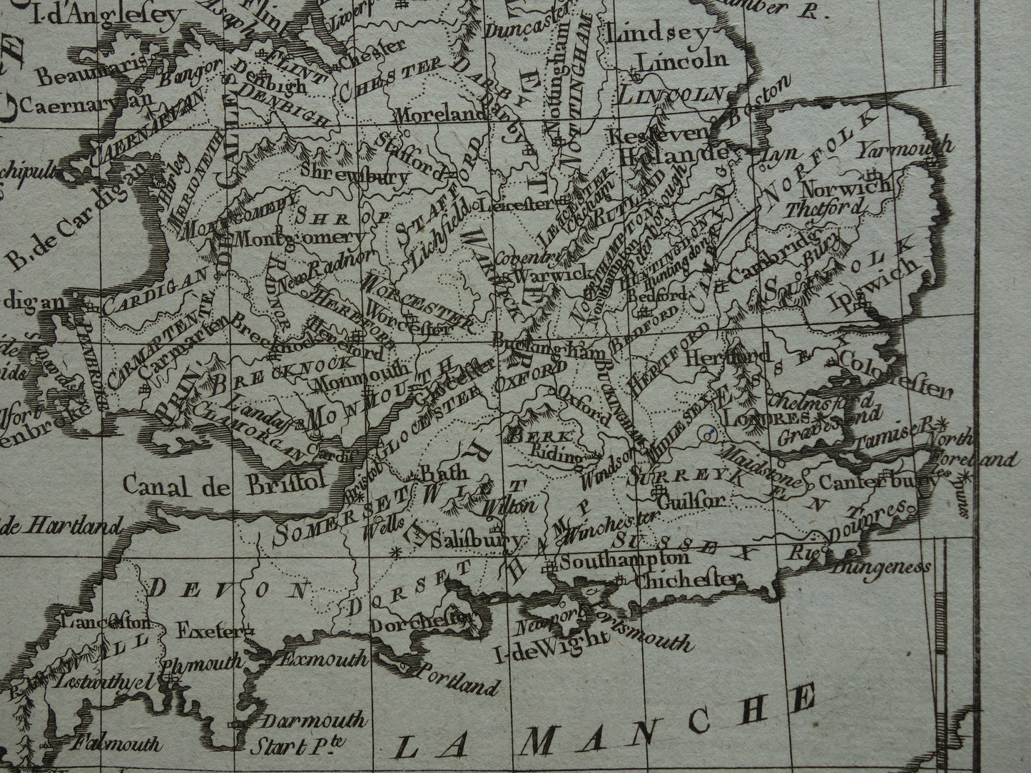 Britse Eilanden antieke kaart van Engeland Ierland Schotland uit 1780 originele oude landkaart vintage print