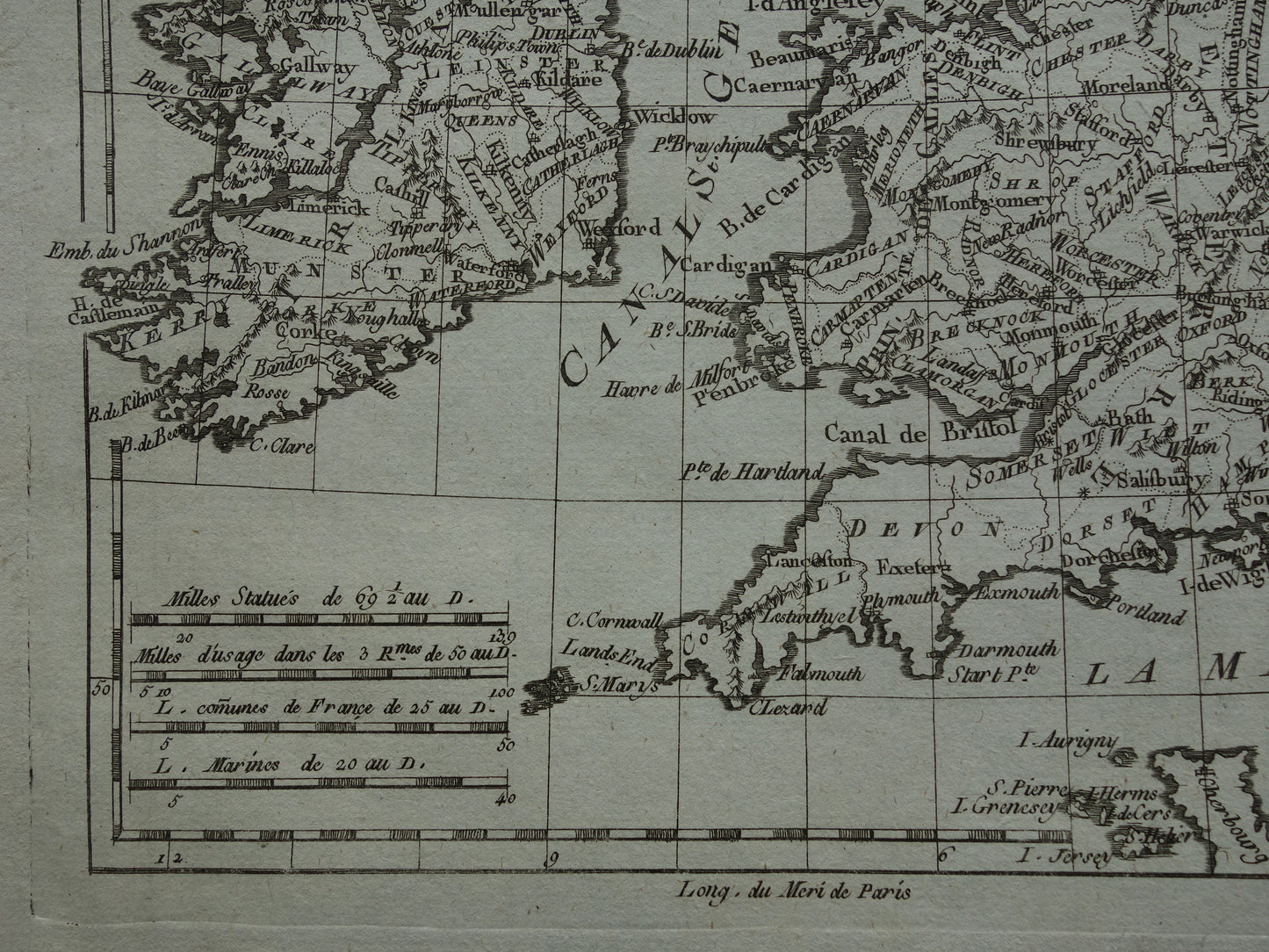 Britse Eilanden antieke kaart van Engeland Ierland Schotland uit 1780 originele oude landkaart vintage print