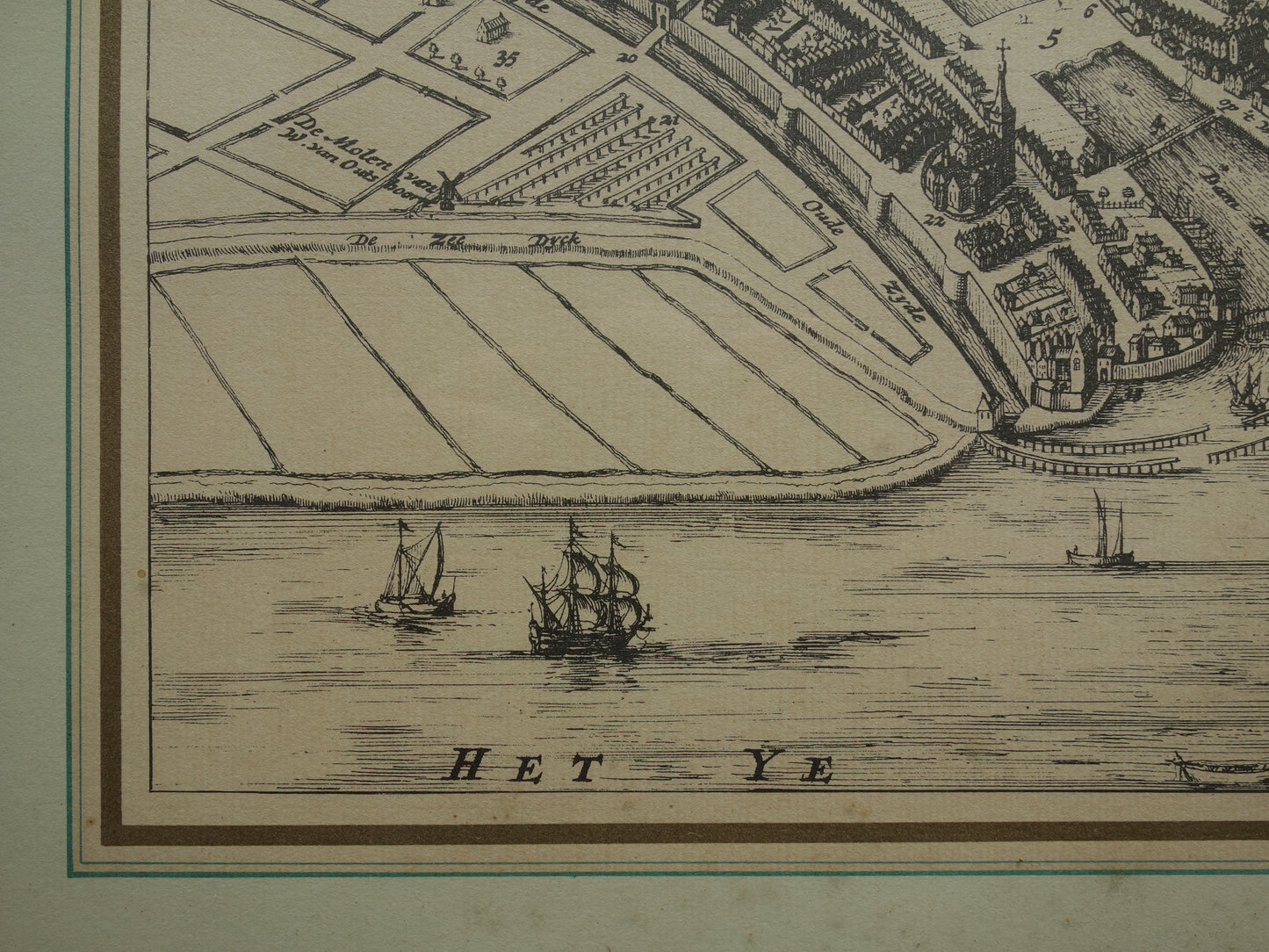 AMSTERDAM old map of Amsterdam circa 1300 NABRUK vintage map