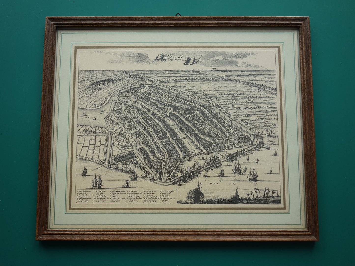 AMSTERDAM old map of Amsterdam in 1500 EMPIRE Commelin 'Amsterdam showed itself thus in the year 1500' map