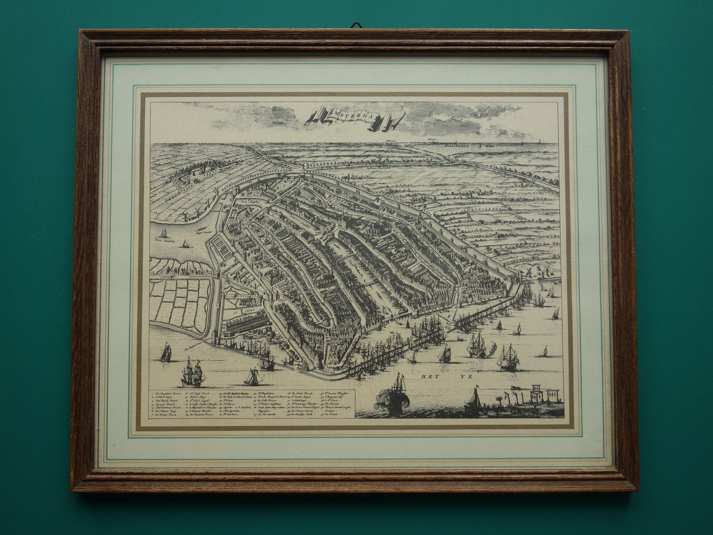 AMSTERDAM old map of Amsterdam in 1500 EMPIRE Commelin 'Amsterdam showed itself thus in the year 1500' map