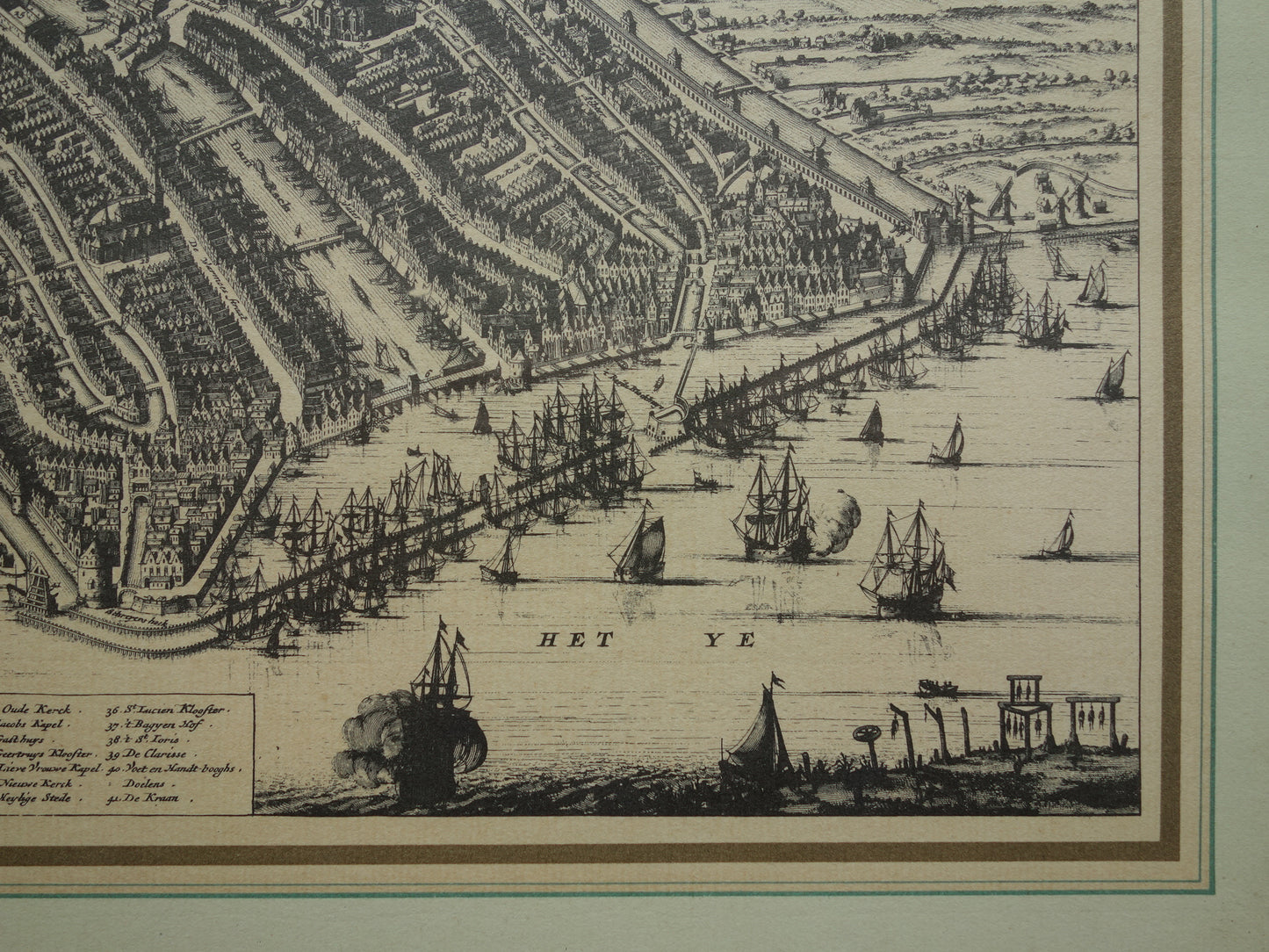 AMSTERDAM old map of Amsterdam in 1500 EMPIRE Commelin 'Amsterdam showed itself thus in the year 1500' map