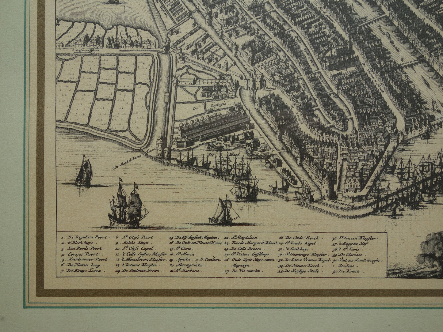 AMSTERDAM old map of Amsterdam in 1500 EMPIRE Commelin 'Amsterdam showed itself thus in the year 1500' map