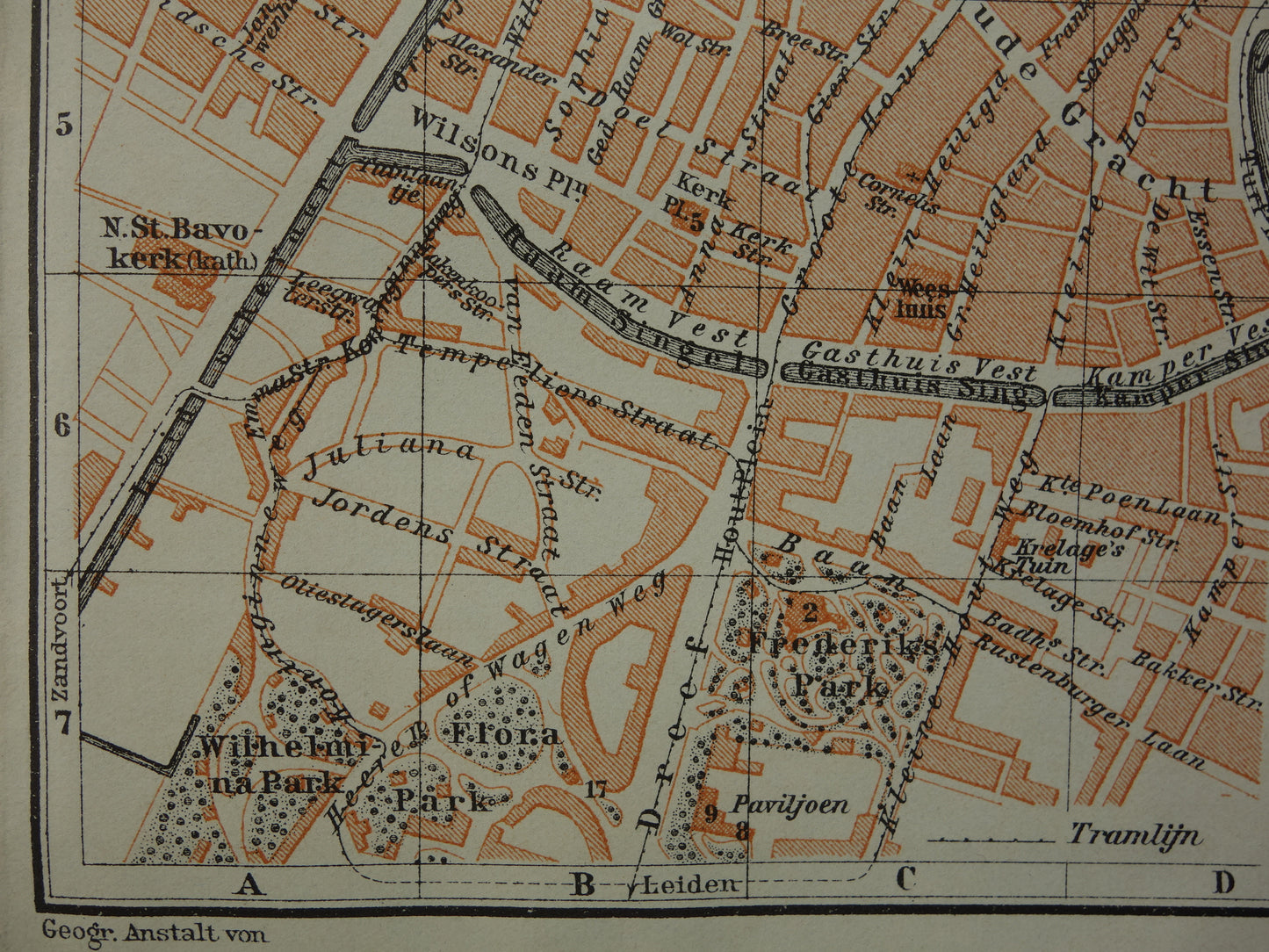 HAARLEM oude kaart van Haarlem uit 1910 kleine originele antieke plattegrond