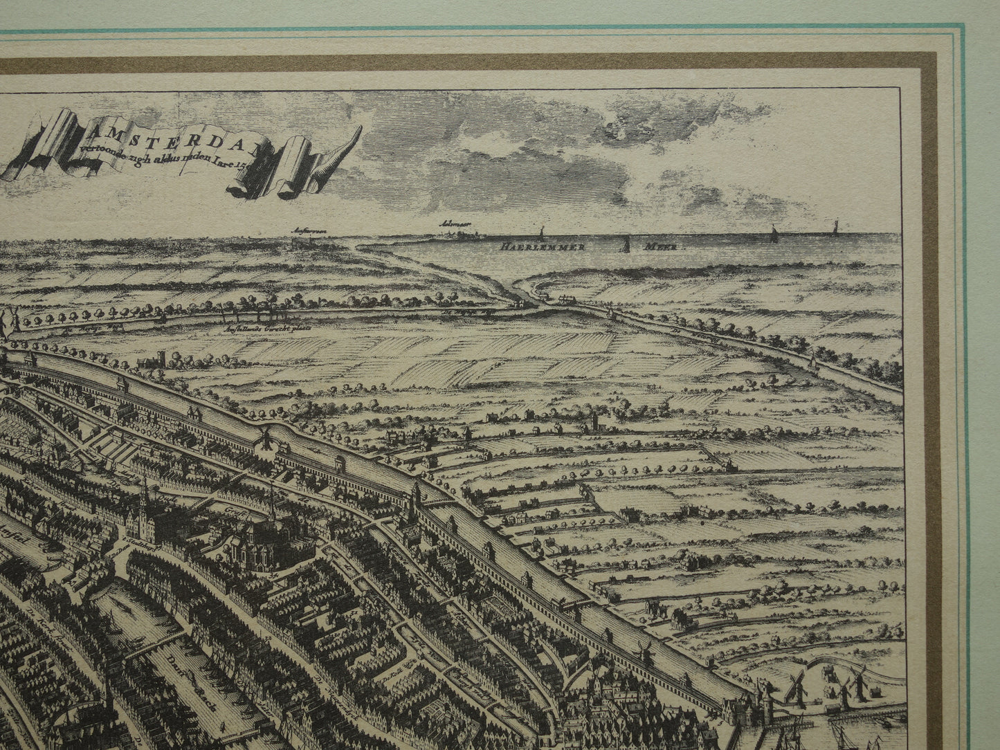 AMSTERDAM old map of Amsterdam in 1500 EMPIRE Commelin 'Amsterdam showed itself thus in the year 1500' map