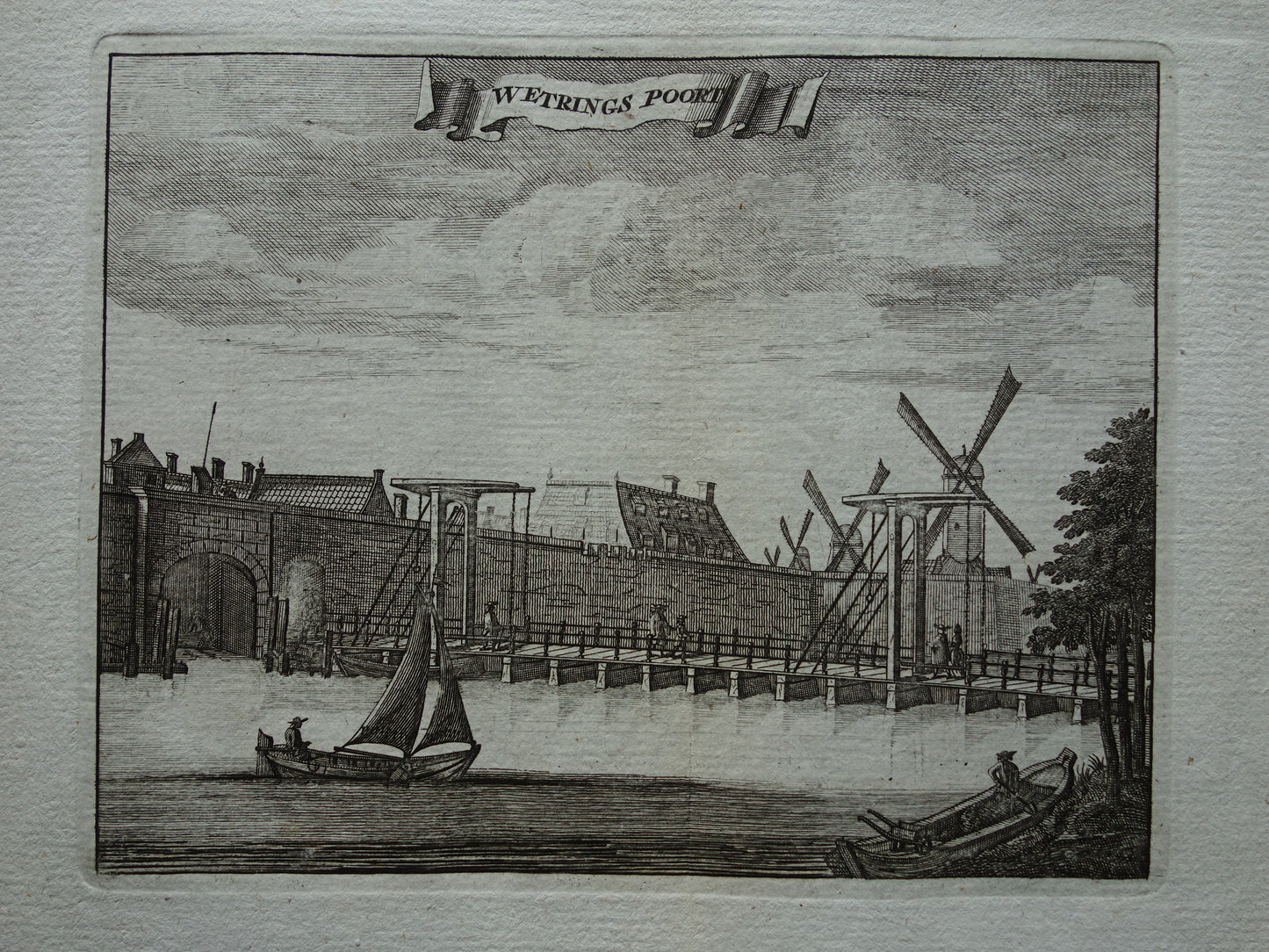 WETERINGSPOOR Amsterdam Old print 1770 Original antique engraving Wetrings Poort Weteringschans