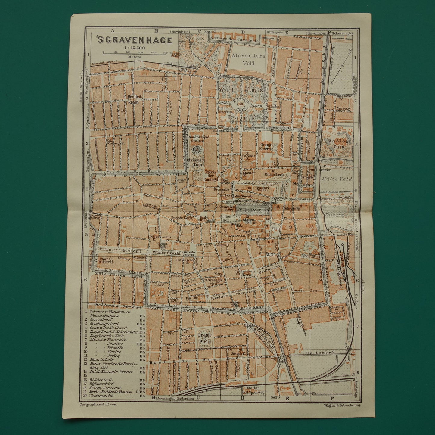 Den Haag in het jaar 1910 originele oude plattegrond