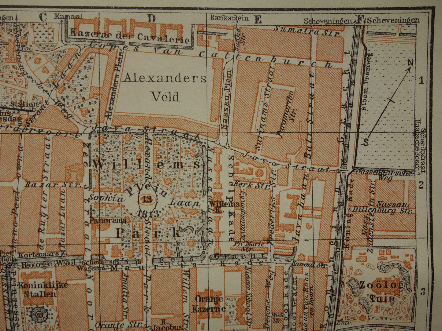 DEN HAAG oude kaart van 's Gravenhage uit 1910 kleine originele antieke plattegrond vintage landkaart