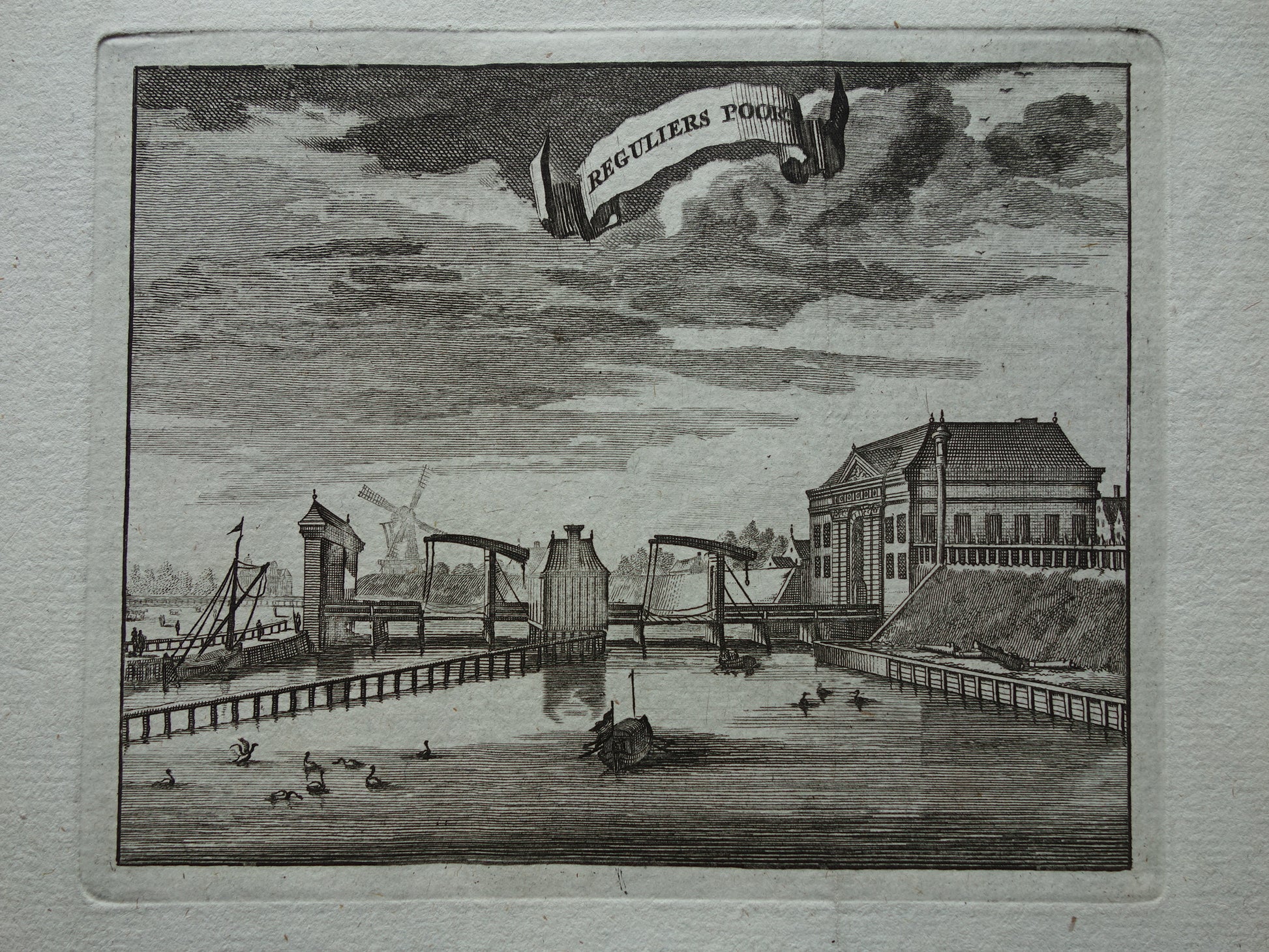 REGULIERSPOORT Amsterdam Oude prent 1770 Originele antieke gravure Reguliers Poort Boterwaag Rembrandtplein