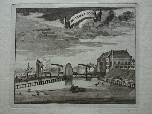 REGULIERSPOORT Amsterdam Oude prent 1770 Originele antieke gravure Reguliers Poort Boterwaag Rembrandtplein