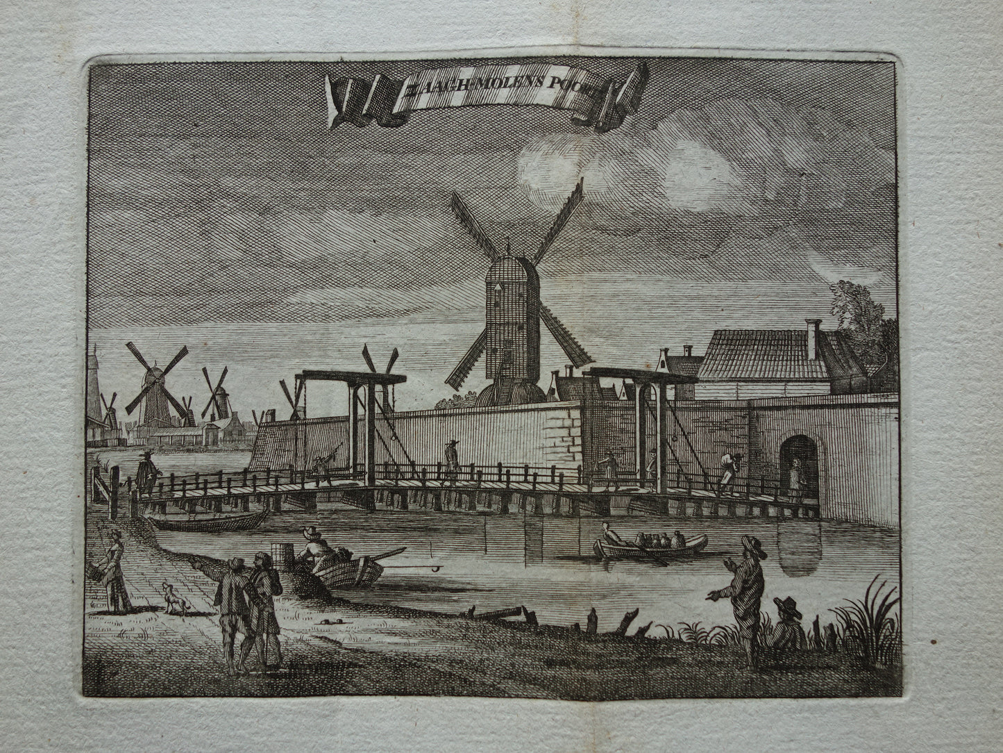 ZAAGMOLENPOORT Amsterdam Oude prent 1770 Originele antieke gravure Zaagh-Molens Poort