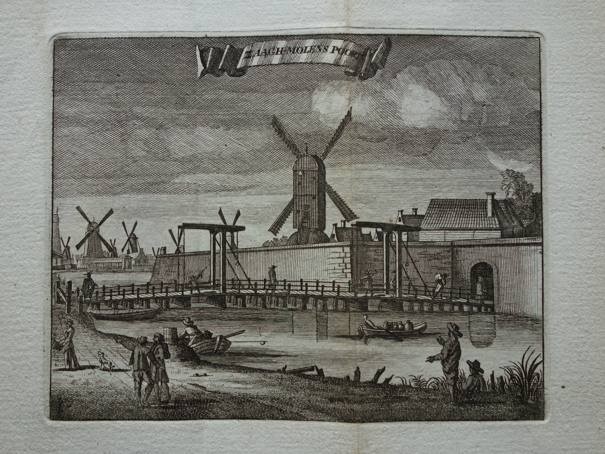 ZAAGMOLENPOORT Amsterdam Oude prent 1770 Originele antieke gravure Zaagh-Molens Poort