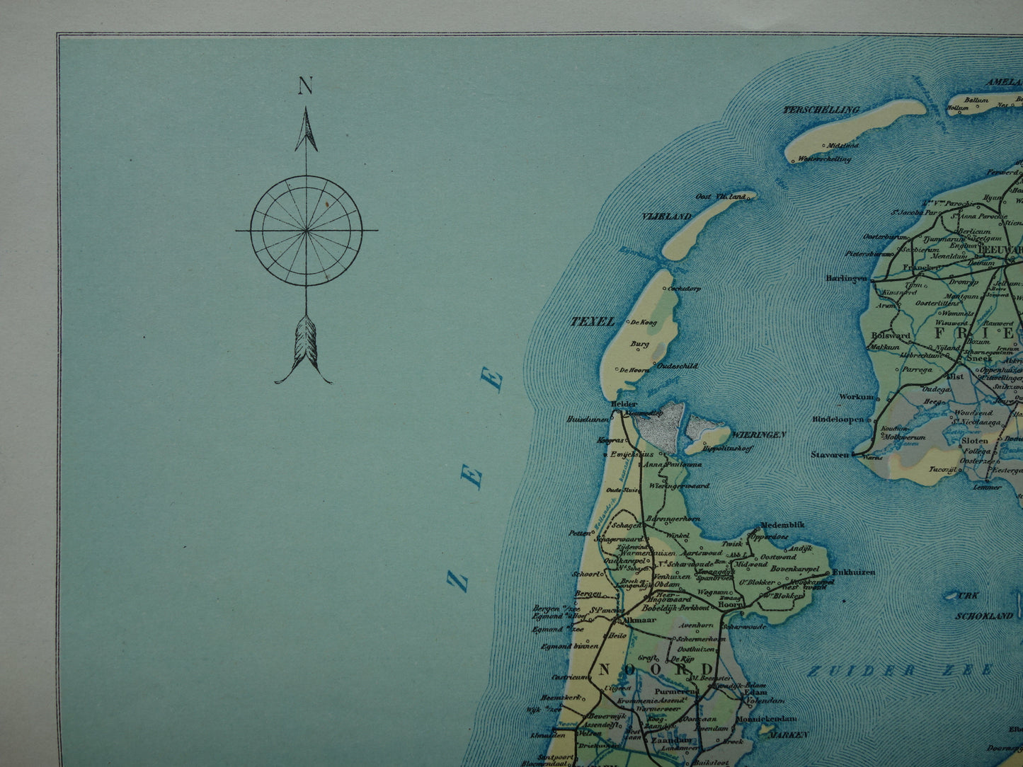 NEDERLAND oude kaart van grondsoorten 1928 vintage Nederlandse geologie landkaart grondsoortenkaart