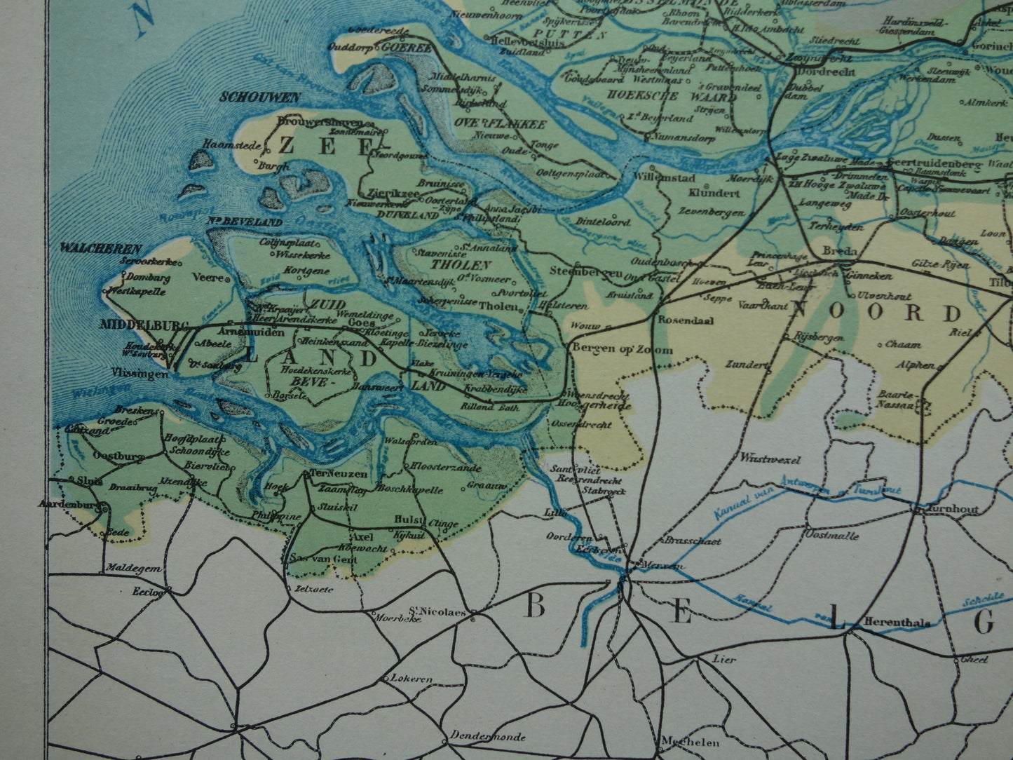 NEDERLAND oude kaart van grondsoorten 1928 vintage Nederlandse geologie landkaart grondsoortenkaart