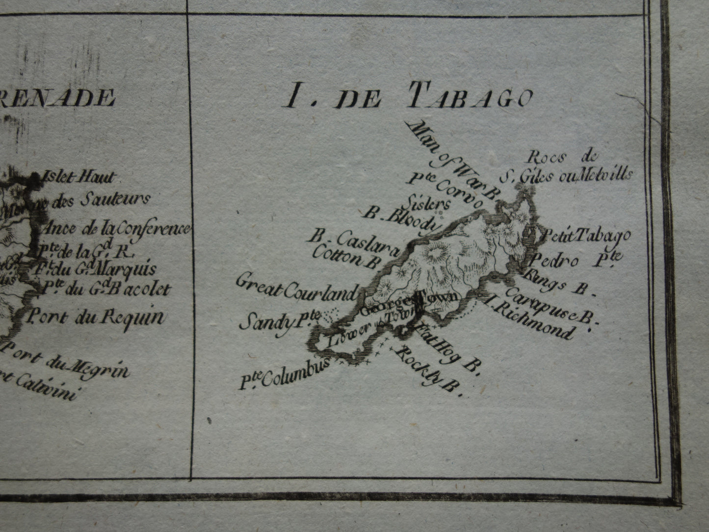 Tobago  oude antieke kaart landkaart