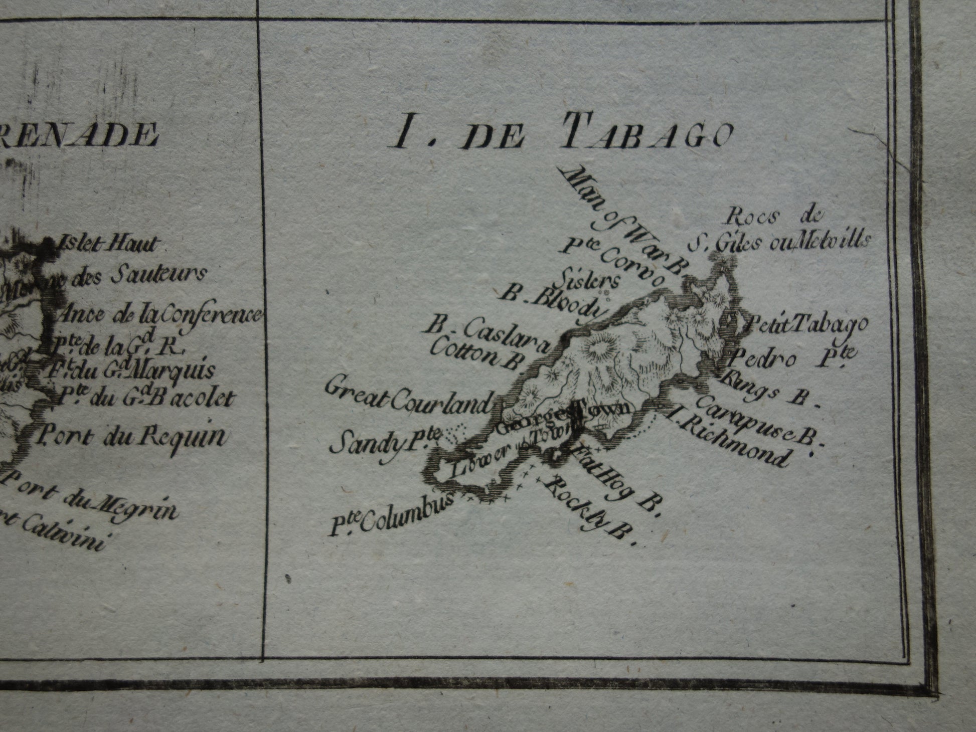 Tobago  oude antieke kaart landkaart