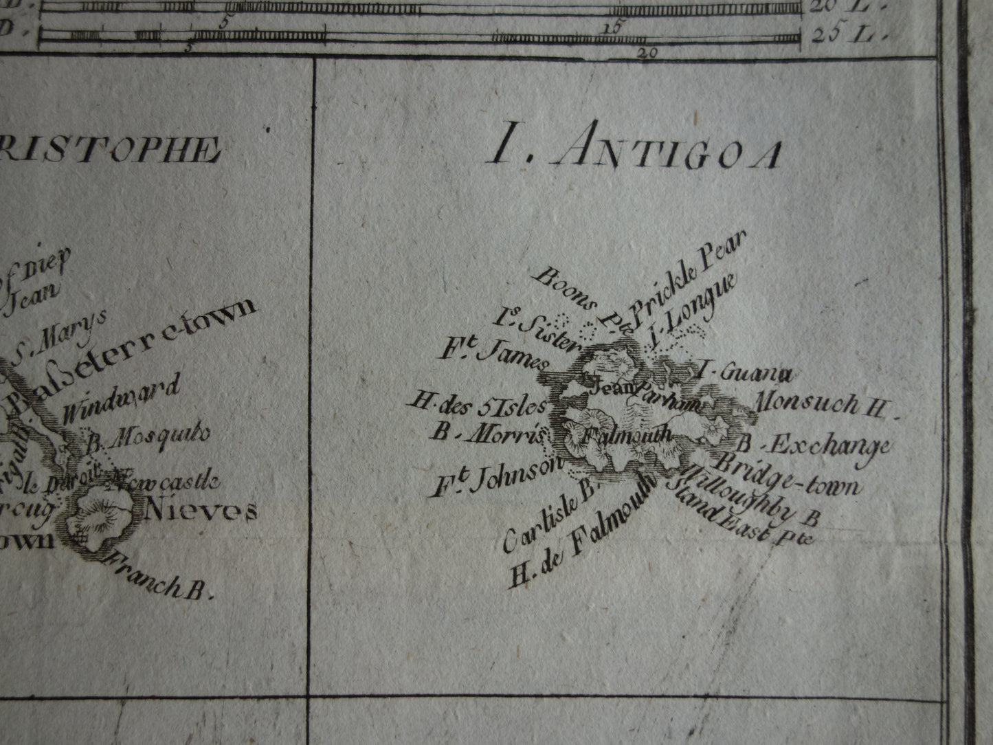 Antigua  oude antieke kaart landkaart