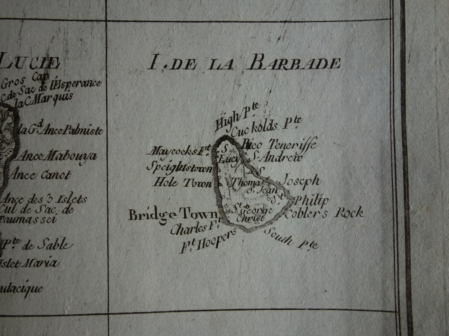 Barbados  oude antieke kaart landkaart