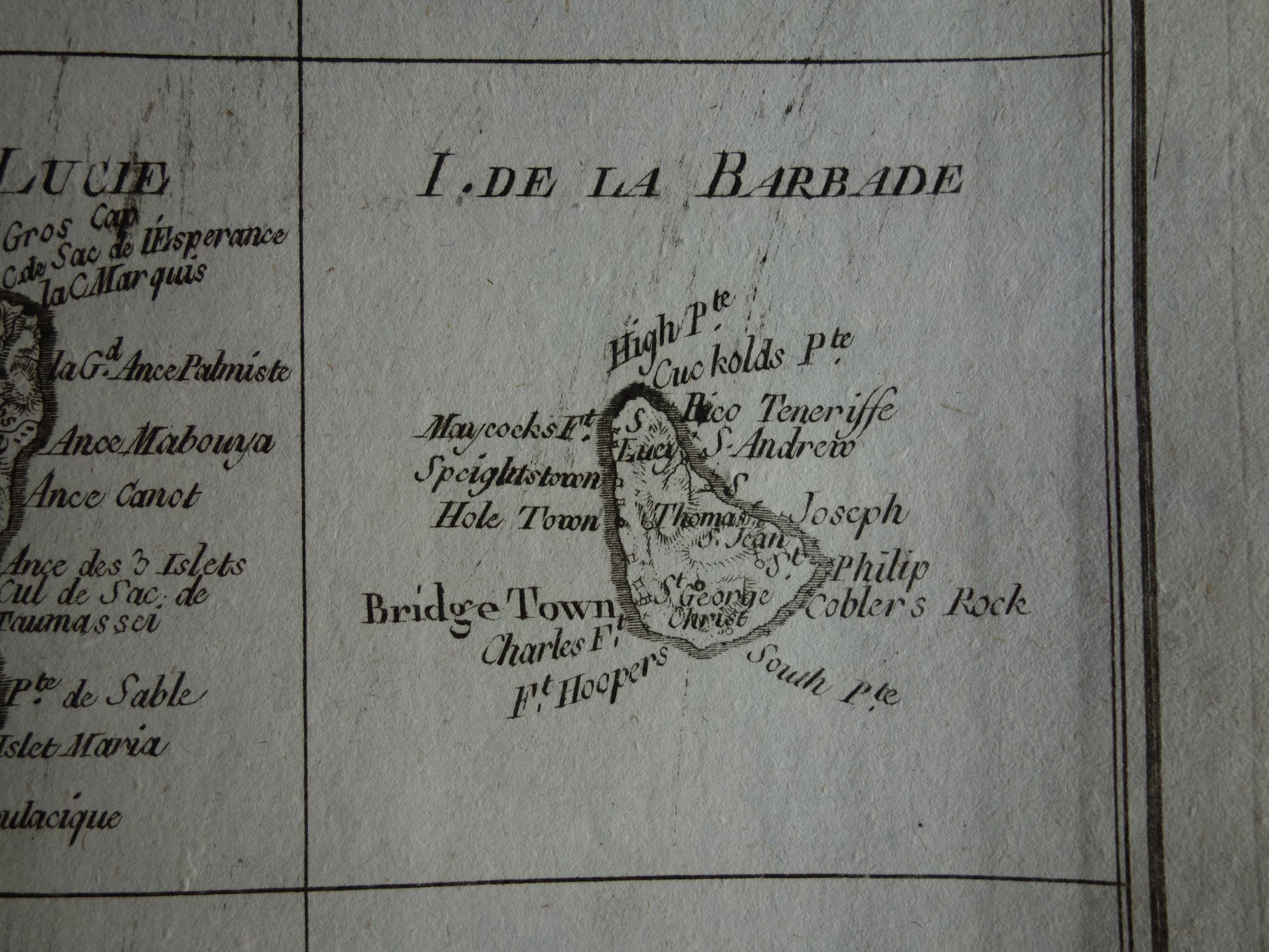 Barbados  oude antieke kaart landkaart