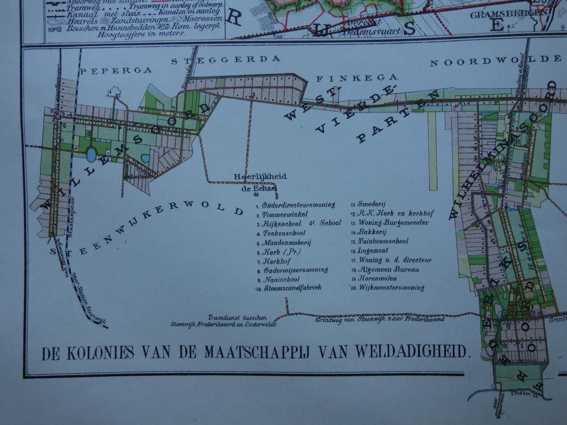kolonien maatschappij van weldadigheid drenthe kaart landkaart overzicht