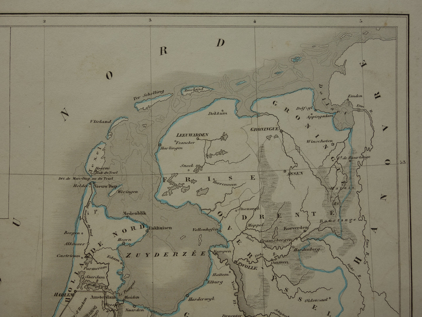 Nederland en België originele antique kaart 1847 oude landkaart met jaartal