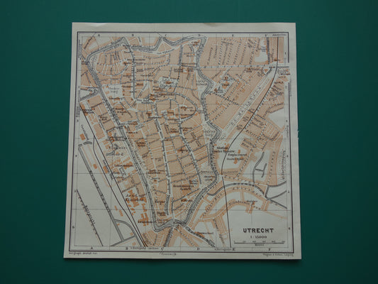 UTRECHT oude kaart van Utrecht uit 1904 kleine originele antieke plattegrond vintage landkaart