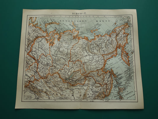 SIBERIE oude kaart van Siberië 1922 Nederlandse antieke landkaart Aziatisch Rusland