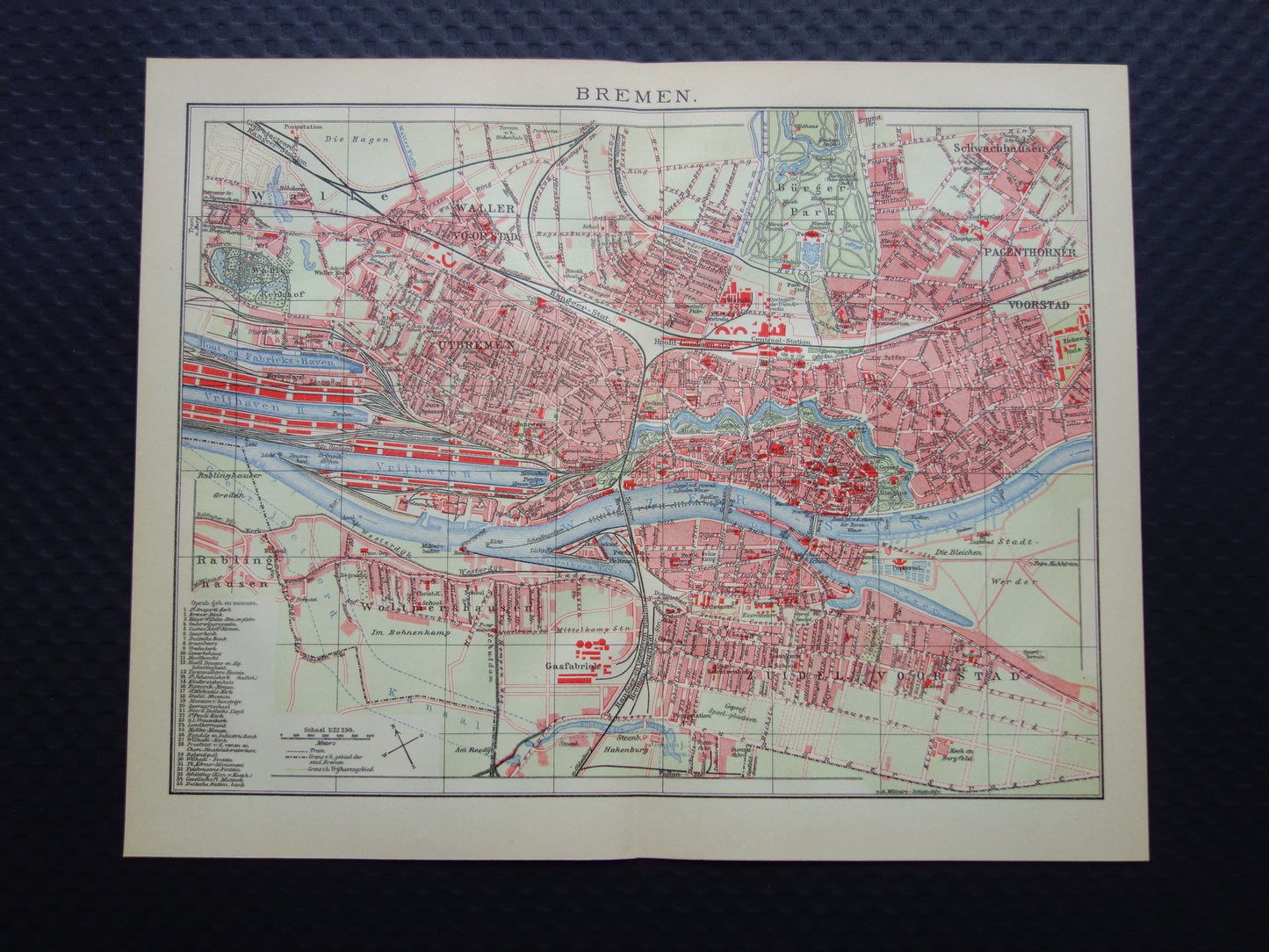 BREMEN old map of Bremen Original antique Dutch map historical map Bremen Germany