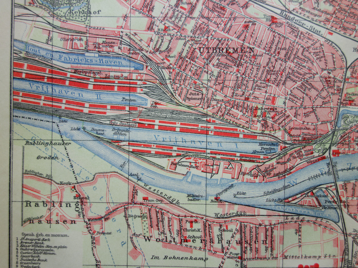 BREMEN old map of Bremen Original antique Dutch map historical map Bremen Germany