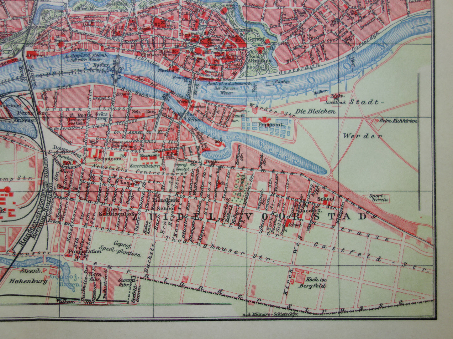 BREMEN old map of Bremen Original antique Dutch map historical map Bremen Germany