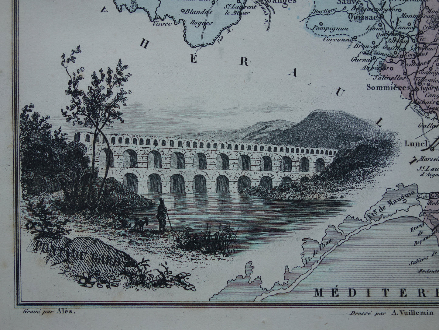 Pont du Gard antieke illustratie 