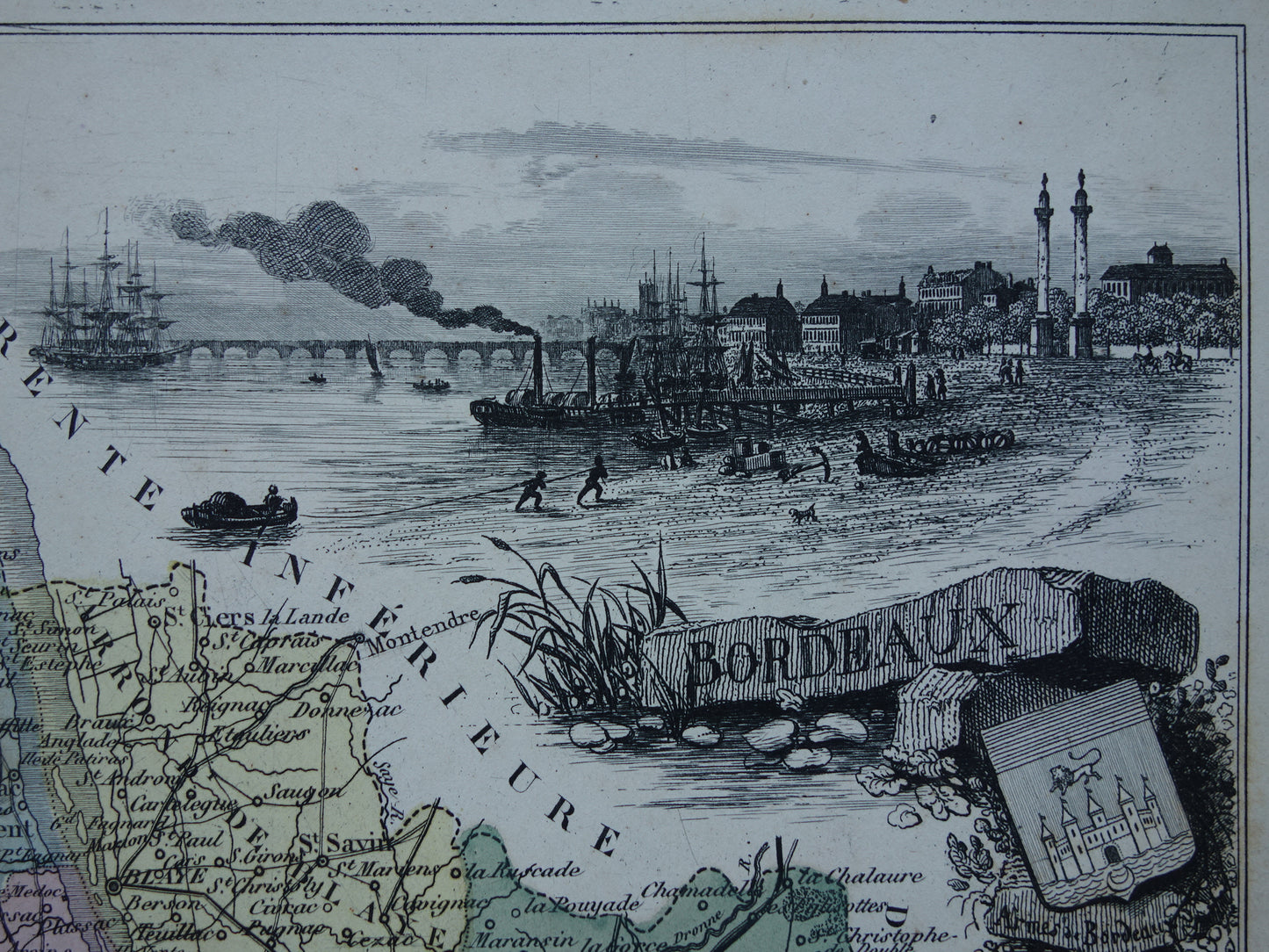 oud panorama van Bordeaux