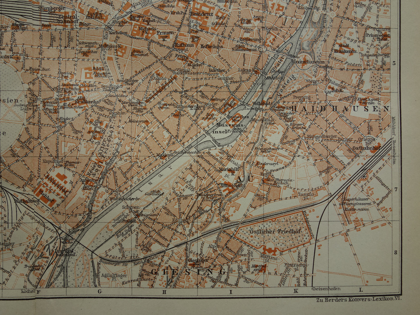 München antieke plattegrond 100+ jaar oude kaart van München Beieren Duitsland uit 1921 originele vintage historische kaarten