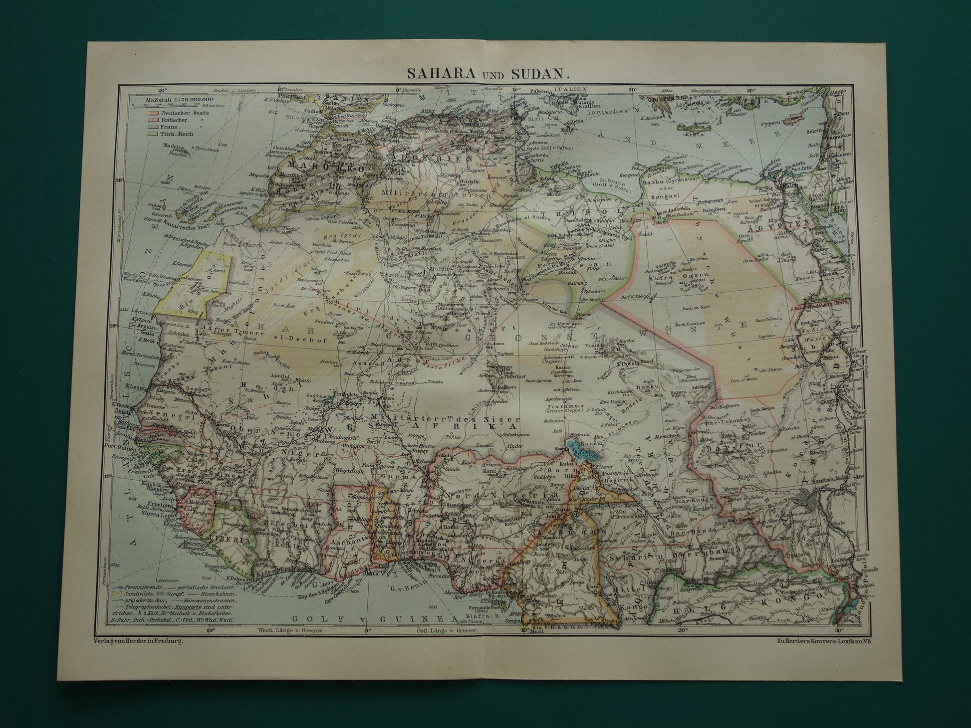 SAHARA Oude kaart van Sahara uit 1921 Originele antieke kaart van Noordwest Afrika