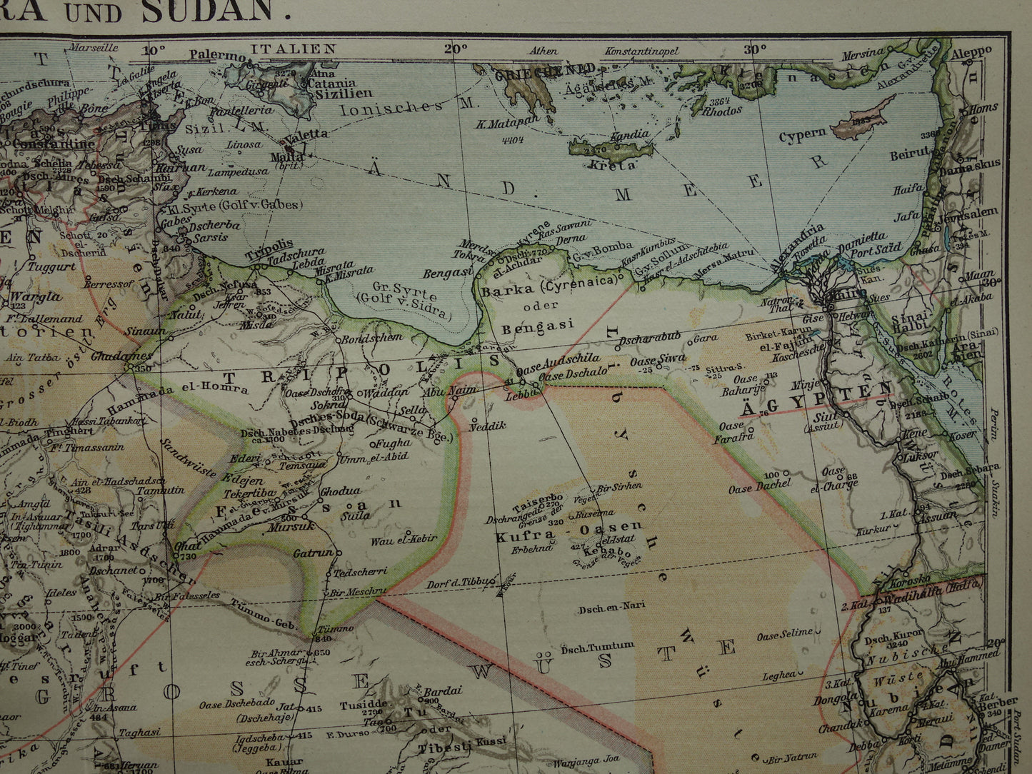 SAHARA Oude kaart van Sahara uit 1921 Originele antieke kaart van Noordwest Afrika