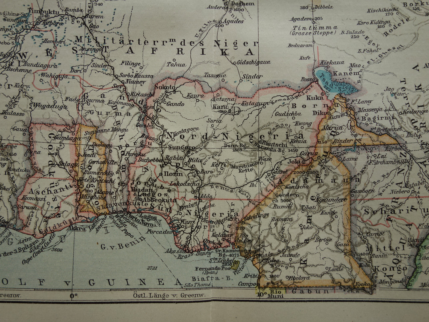 SAHARA Oude kaart van Sahara uit 1921 Originele antieke kaart van Noordwest Afrika
