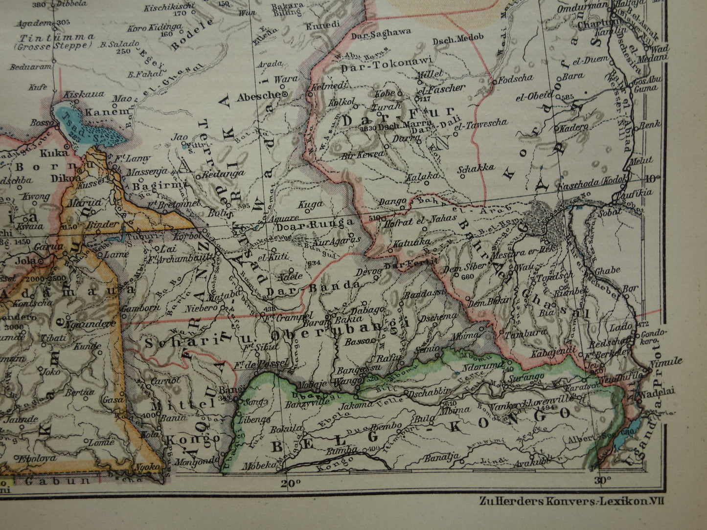 SAHARA Oude kaart van Sahara uit 1921 Originele antieke kaart van Noordwest Afrika