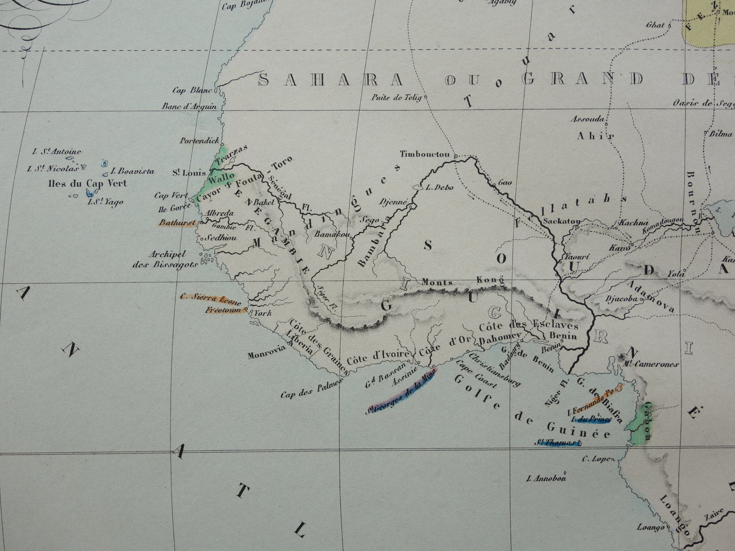 Oude kaart van Afrika uit 1859 Originele antieke Franse landkaart