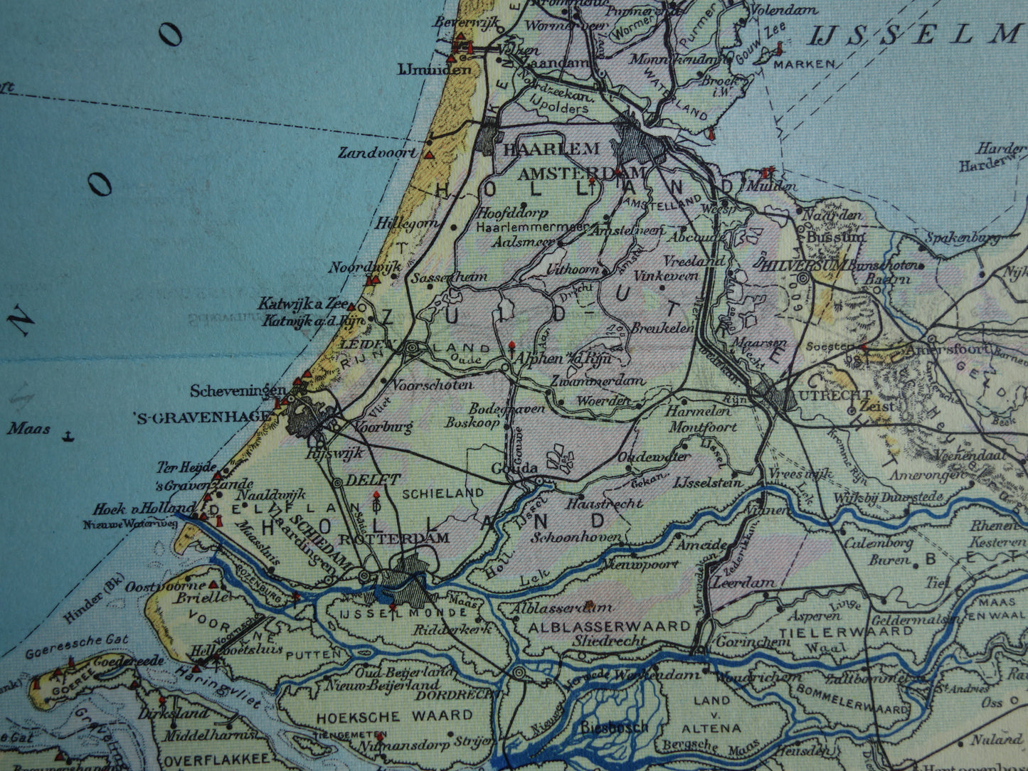 NEDERLAND oude kaart van grondsoorten 1937 vintage Nederlandse geologie landkaart grondsoortenkaart