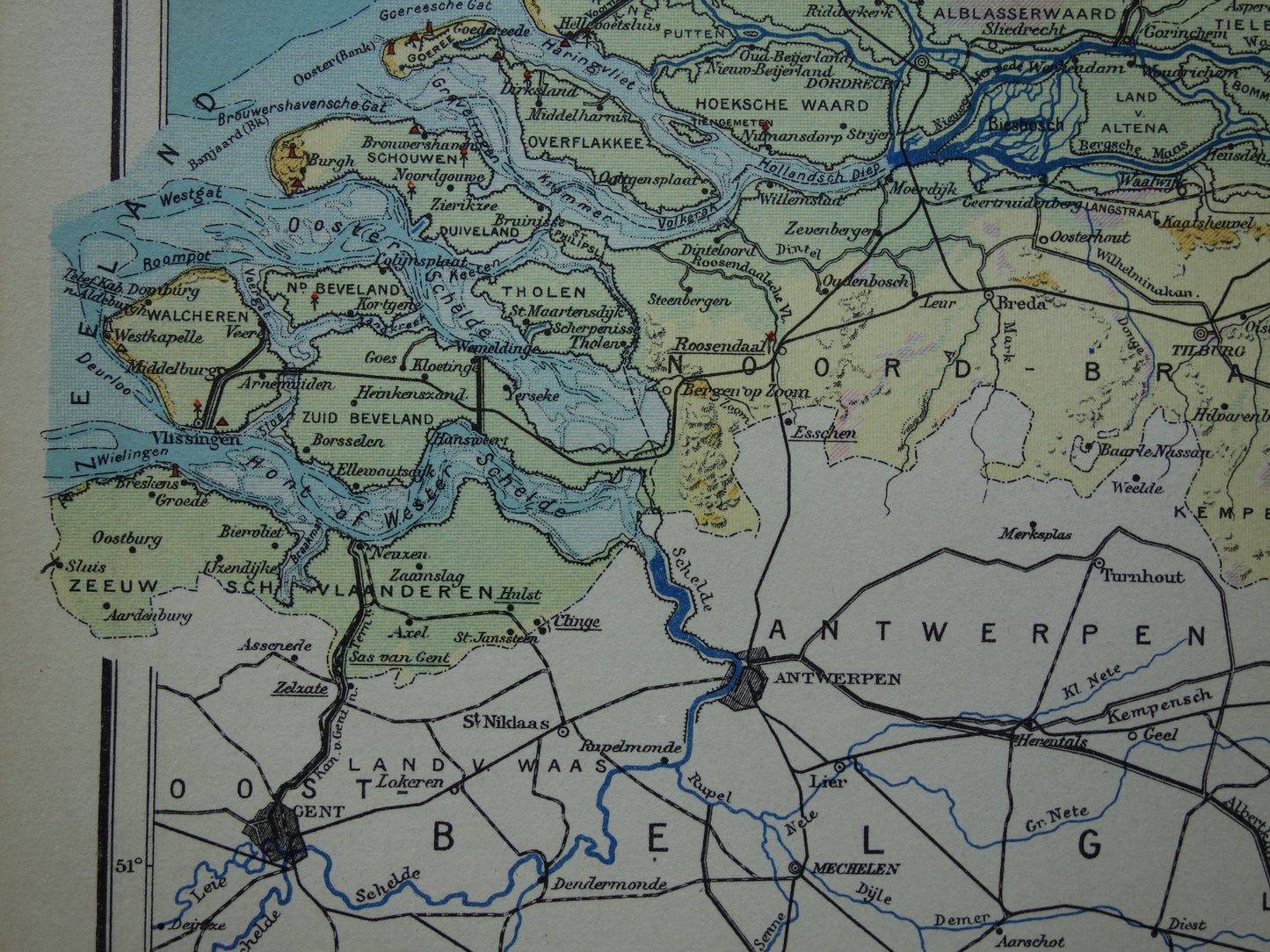 NEDERLAND oude kaart van grondsoorten 1937 vintage Nederlandse geologie landkaart grondsoortenkaart