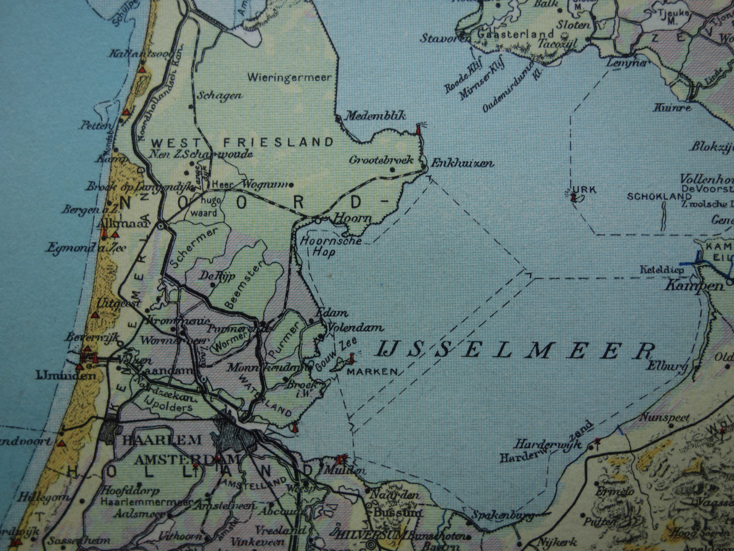 NEDERLAND oude kaart van grondsoorten 1937 vintage Nederlandse geologie landkaart grondsoortenkaart