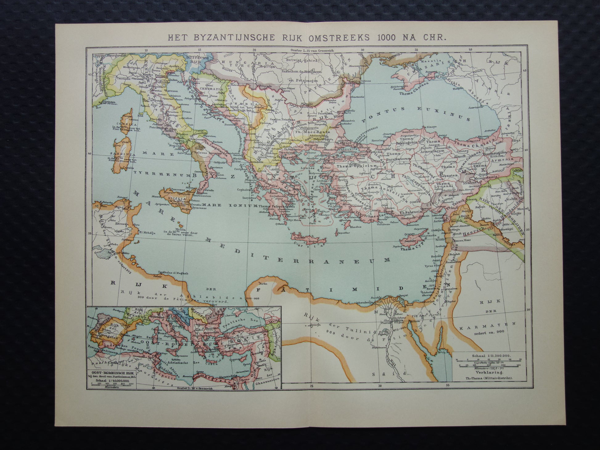 oude landkaart van het Oost Romeinse rijk